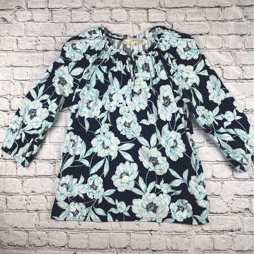 LOFT Floral Poet Blouse M